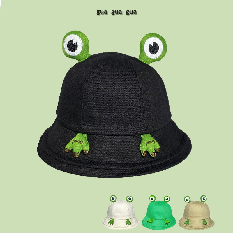 青蛙帽子大人女夏季防晒遮阳渔夫帽男学生儿童卡通可爱亲子款盆帽