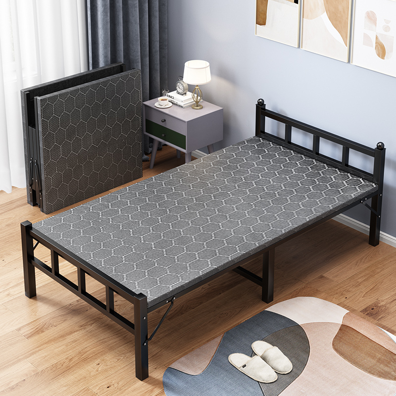 加固折叠床午休床木板床简易单人1.2米双人床铁床出租家用硬板床
