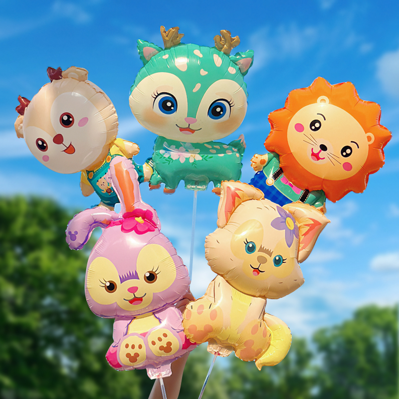 动物夹片气球手持杆棒可爱卡通造型学校幼儿园运动会活动节日装饰