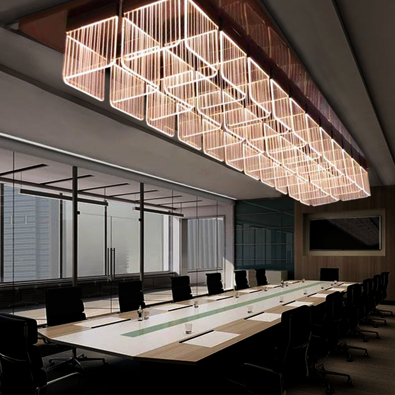 新品大型走廊会议室长方形吸顶灯酒店大堂吊灯轻奢极简亚克力客厅