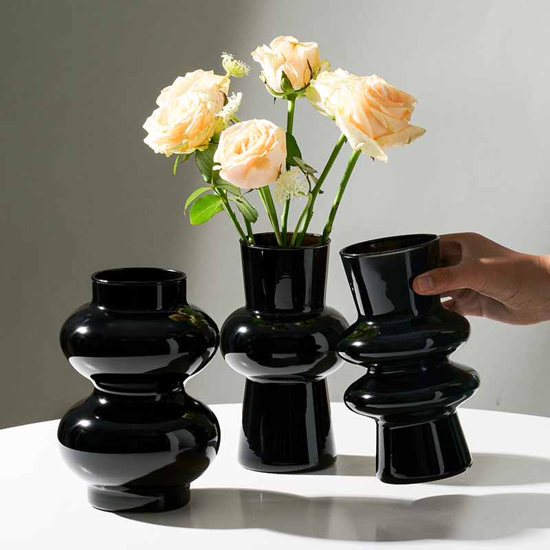 中古法式花瓶摆件高级感ins风简约水培插花玻璃花器网红餐桌装饰