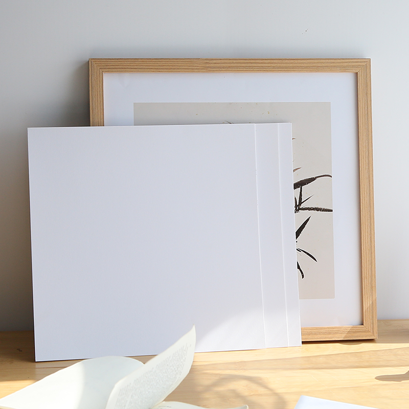 简约现代白色卡纸加厚多尺寸内衬纸画框相框整张可写书法定做定制