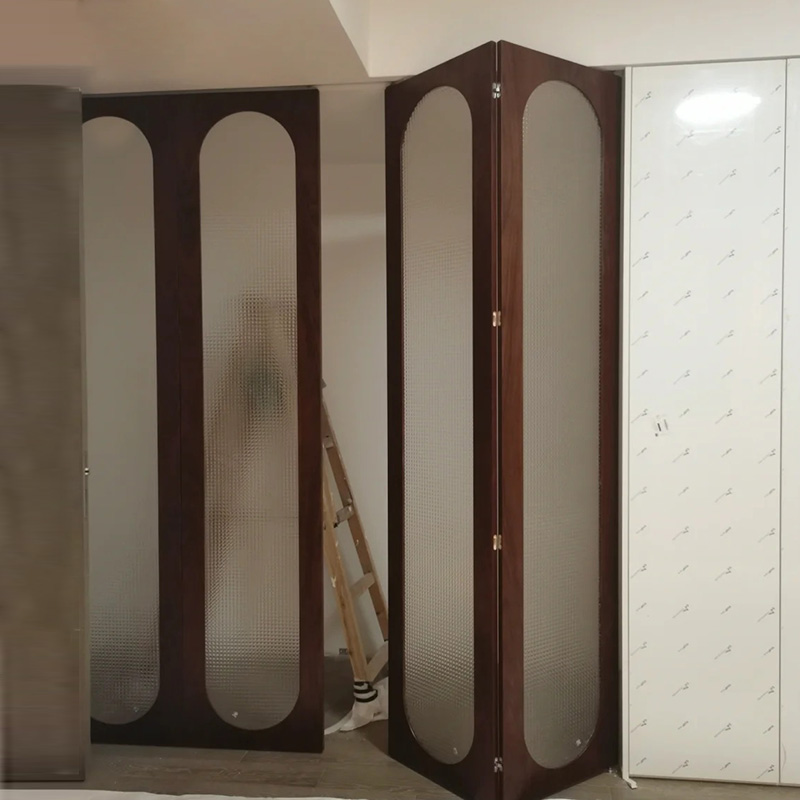 新中式折叠门实木门推拉门定制复古厨房门书房对开门卧室门玻璃门