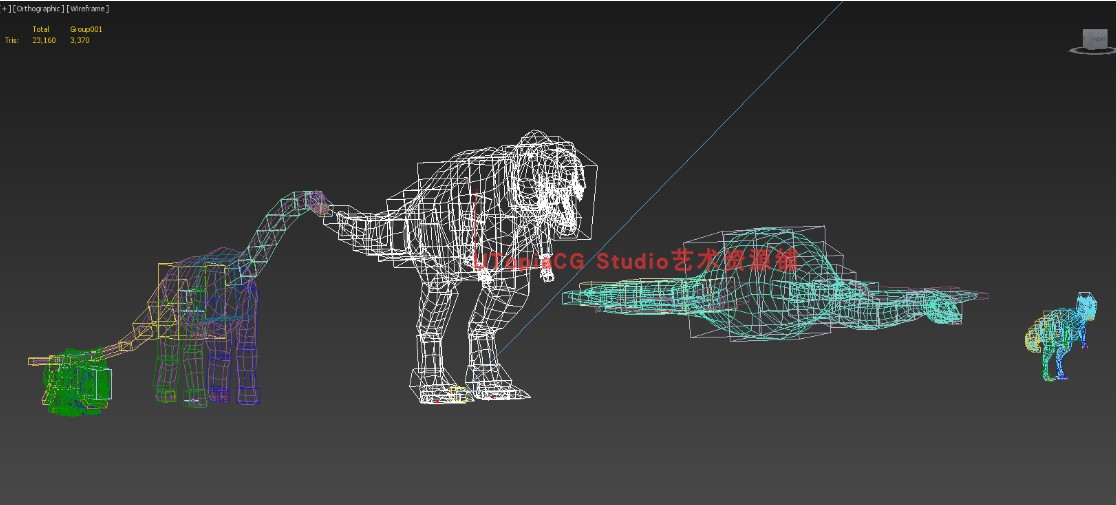 3dmax恐龙-霸王龙，翼龙恐龙合集影视级带骨骼带动画