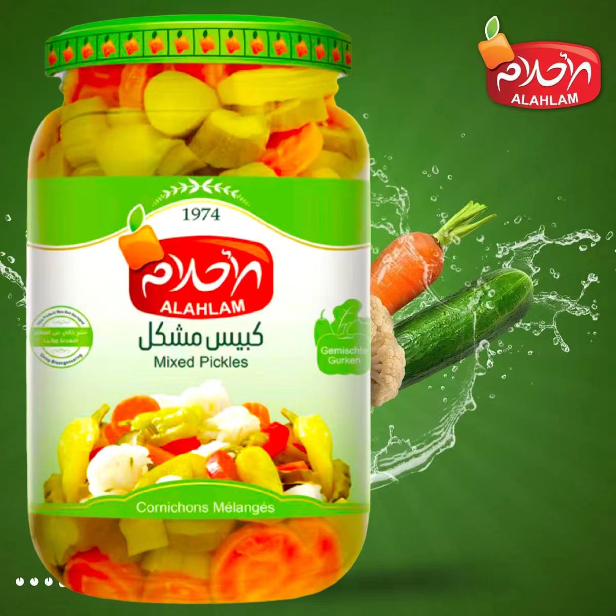 ALAHLAM MIXED PICKLES叙利亚进口泡菜阿拉伯中东CUCUMBER酸黄瓜