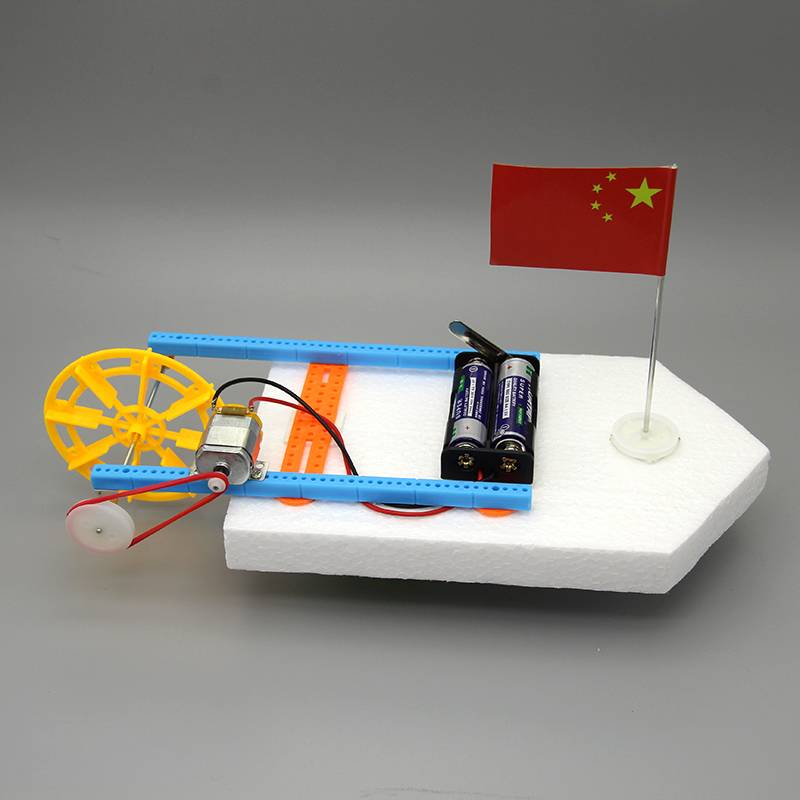 科技小制作中小学生diy创意科学手工作品电动明轮桨小船拼装模型