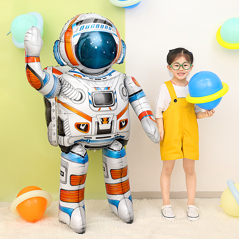太空人火箭宇宙飞船立体宇航员3d造型卡通铝膜气球生日装饰布置