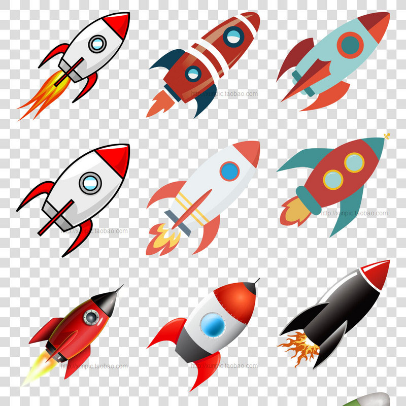 卡通火箭图标雨箭飞船宇宙素材 高清PNG图片 宇宙 雨箭飞船 火箭