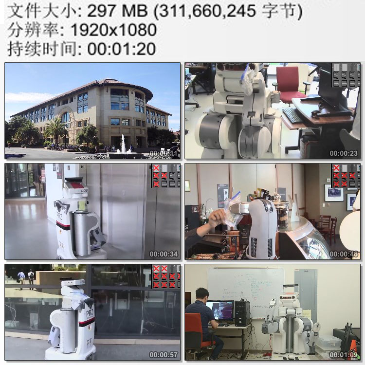 美国斯坦福大学人工智能机器人帮人购物为人服务高清实拍视频素材