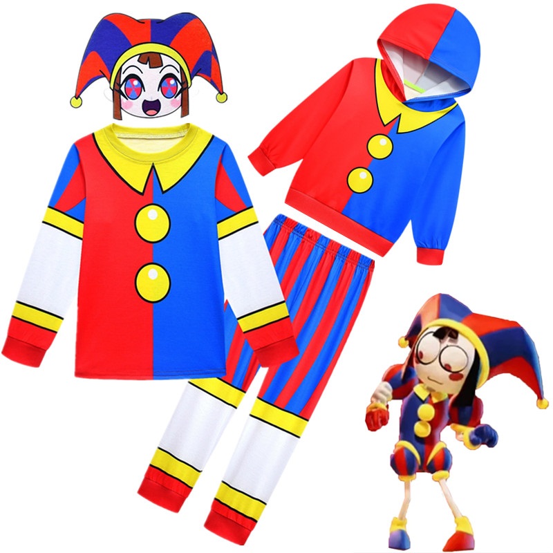 神奇数字马戏团cos服童装贾克斯帕姆尼衣服卫衣儿童小丑演出套装