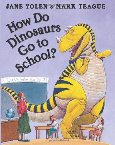 【预售】英文原版 How Do Dinosaurs Go To School 恐龙怎么去上学 Jane Yolen 恐龙校园冒险生动趣味插画儿童绘本书籍