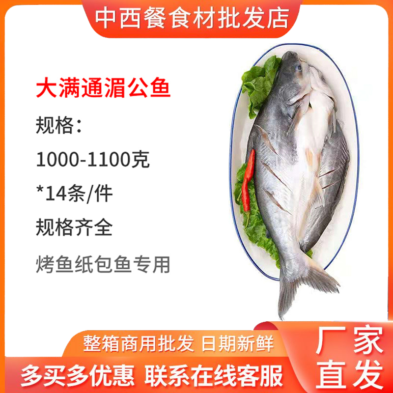大满通湄公鱼开背腌制巴沙鱼烤鱼纸包鱼商用半成品1000-1100g*14