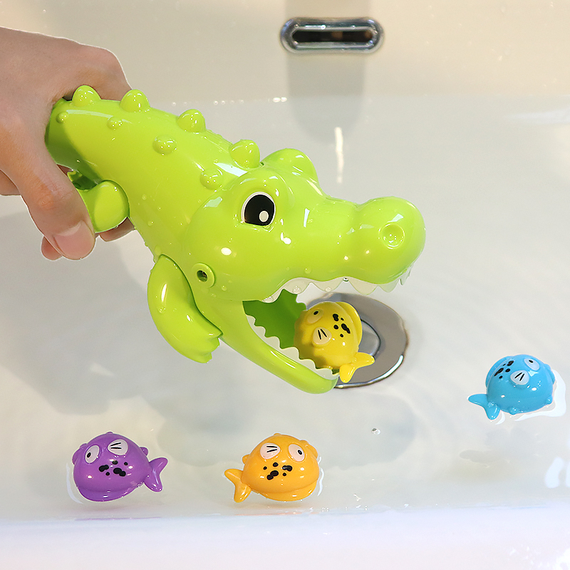 儿童浴室洗澡戏水玩具大鳄鱼吃小鱼游戏创意益智浴盆浴缸玩水玩具