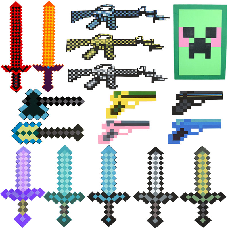 我的世界Minecraft武器玩具钻石剑镐游戏模型附魔弓箭儿童节礼物