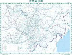 吉林省基本要素版地势地形地图行政区划水系交通打印定制山峰高程