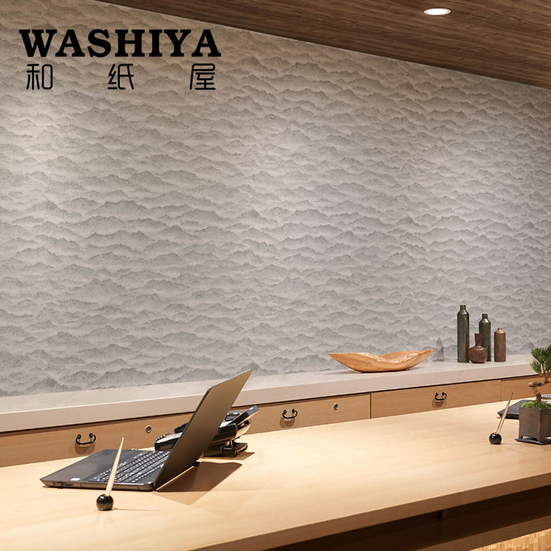 【和纸屋】传统日式 远山 细腻发丝肌理 进口日本墙纸壁纸按米卖