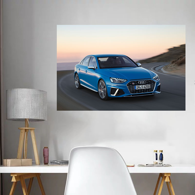 Audi S4汽车高清壁纸墙贴照片写真来图定制学生宿舍海报卷轴画