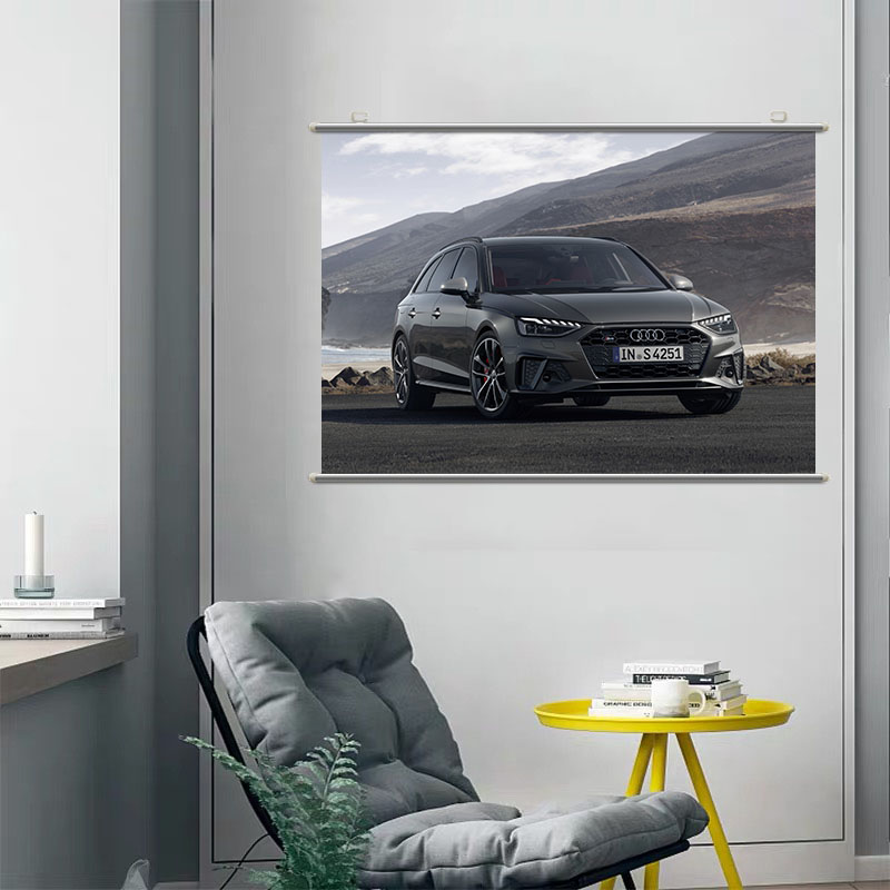 Audi S4 Avant汽车海报壁纸墙贴现代装饰画个人写真宿舍卧室卷轴