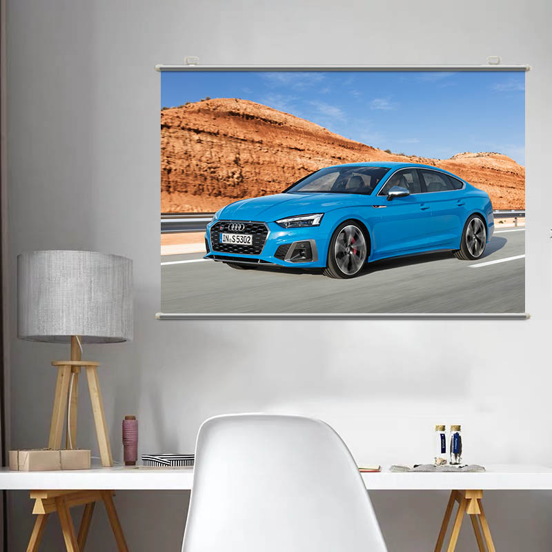 Audi S5奥迪汽车高清海报壁纸墙贴大学生宿舍卧室卷轴挂画可定制