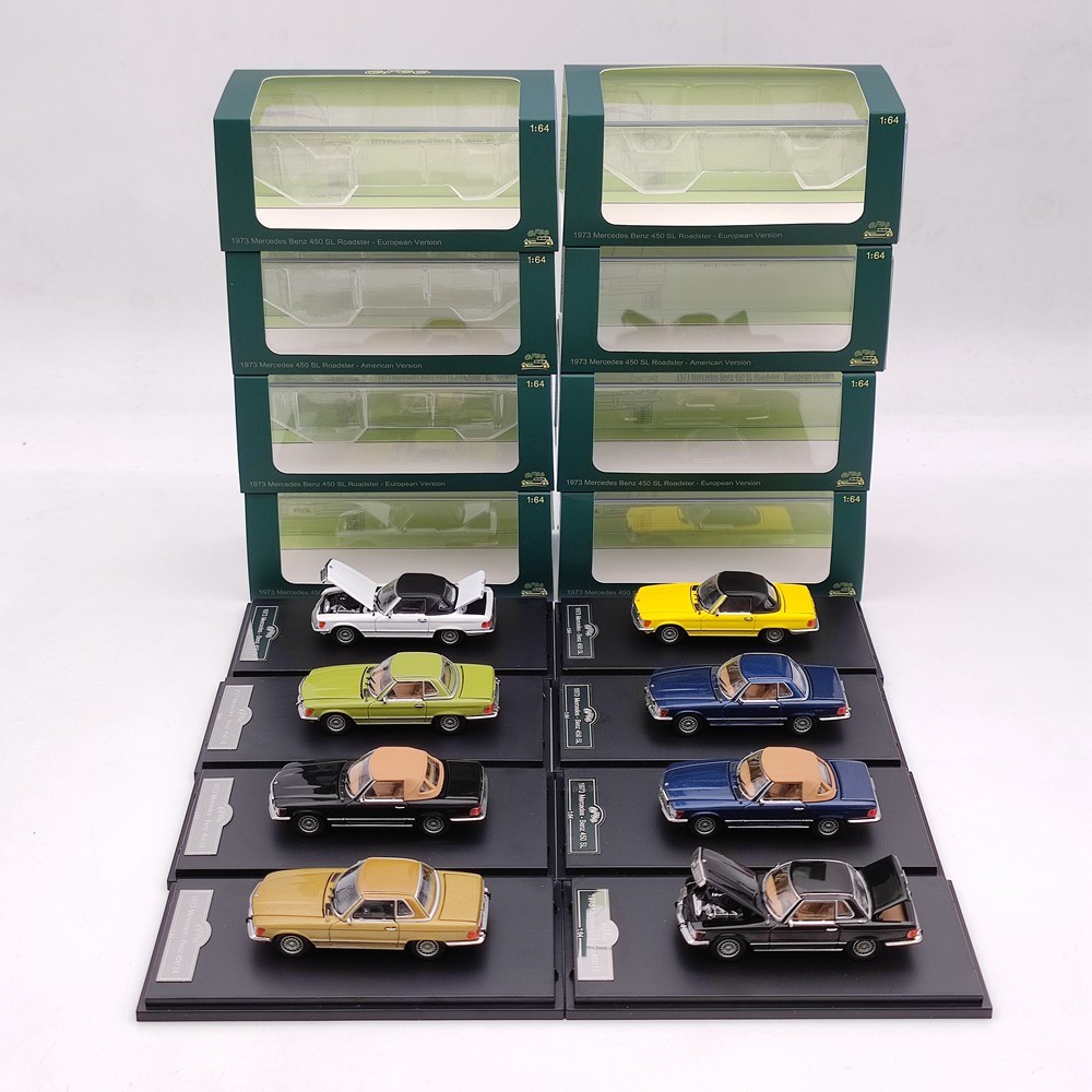 GFCC 1:64 奔驰450SL 1973跑车敞篷双门合金汽车模型玩具收藏成品