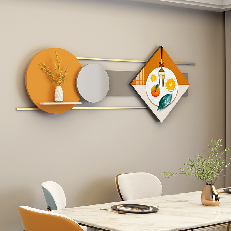 大款创意立体组合画艺术装饰画走廊餐厅墙面装饰金属壁饰置物架