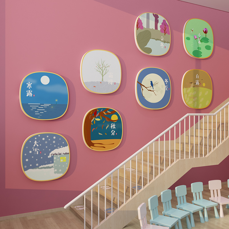 24二十四节气贴画幼儿园墙面装饰环创境文化主题成品材料楼梯走廊