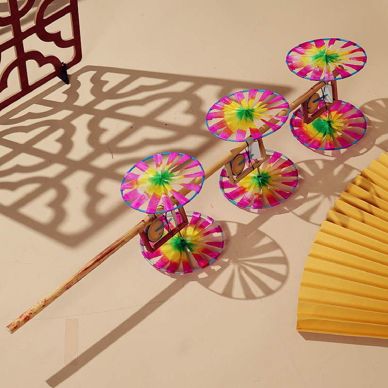 民间特色手工艺品手工制作儿童节老北京风车儿时玩具庙会响鼓民俗