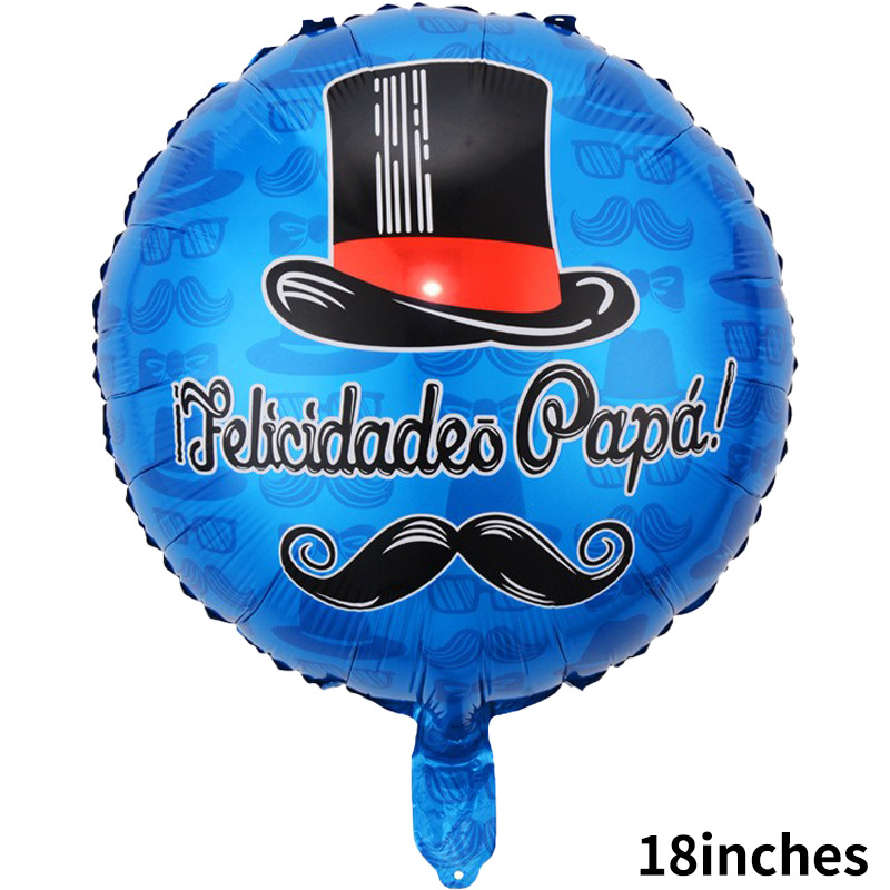铝膜寸英文父亲节装饰气球卡通胡子领带圆球气氛装饰布置气球