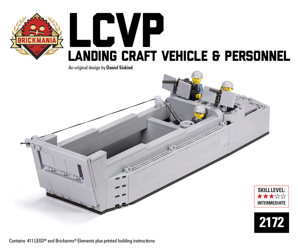 LCVP诺曼底两栖登陆艇运兵船二战美国军事第三方益智积木模型玩具
