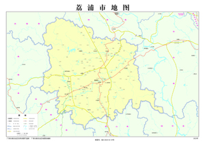 桂林市荔浦市地图地形行政区划水系交通打印定制乡镇村界山峰高程