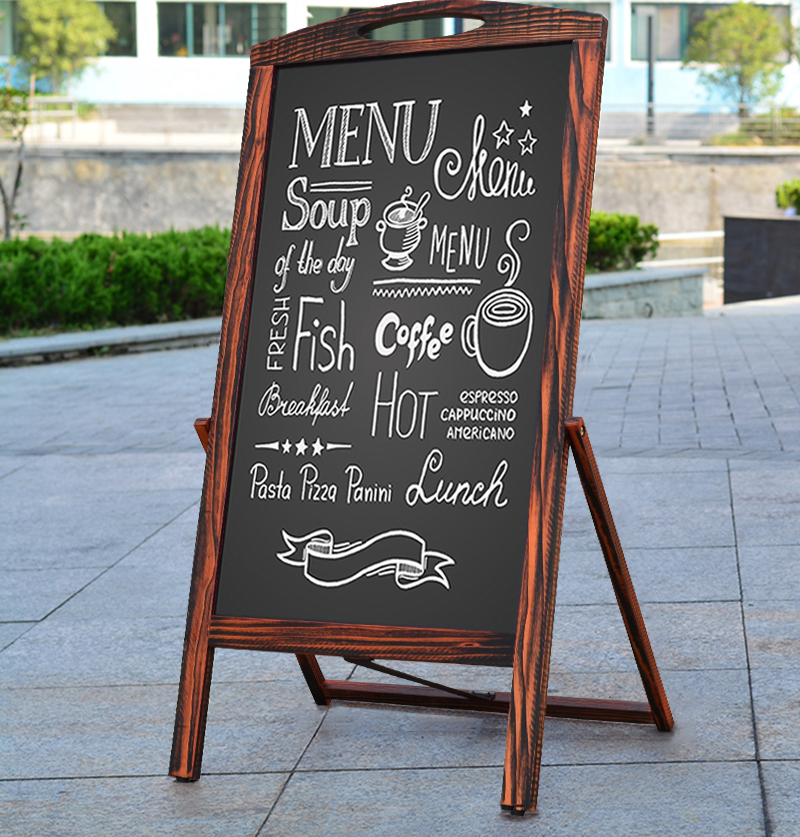 店铺黑板广告牌手绘咖啡奶茶菜单商用宣传展示板支架式双面无磁性