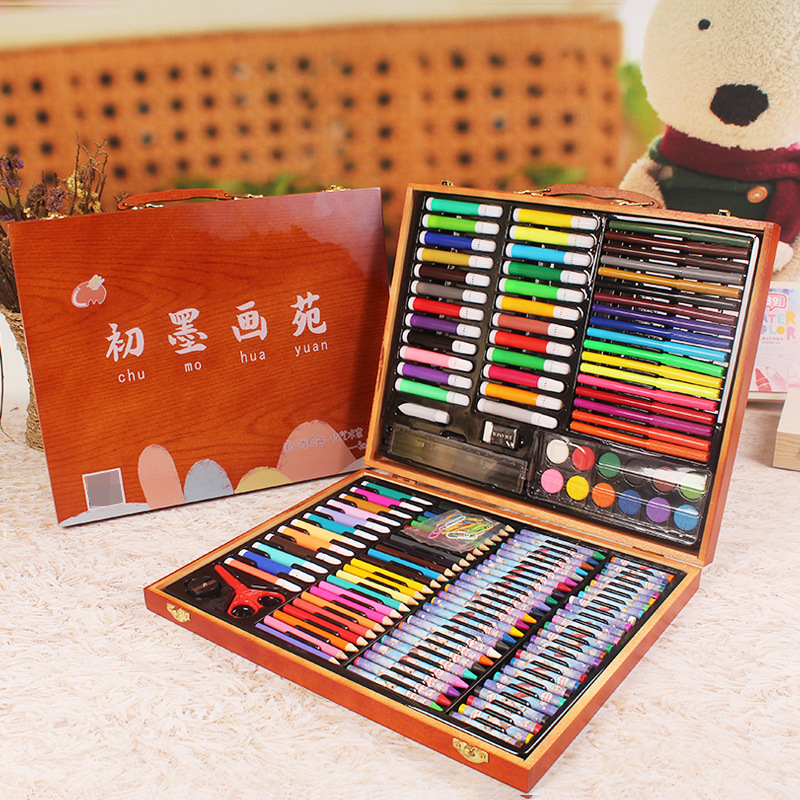水彩笔套装儿童小学生168件套绘画套装礼盒初学者手绘彩色笔