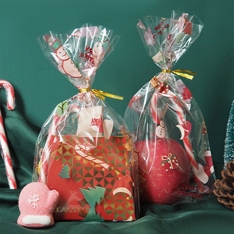 圣诞节平安夜苹果包装袋儿童礼物袋透明礼品袋可爱饼干曲奇小袋子