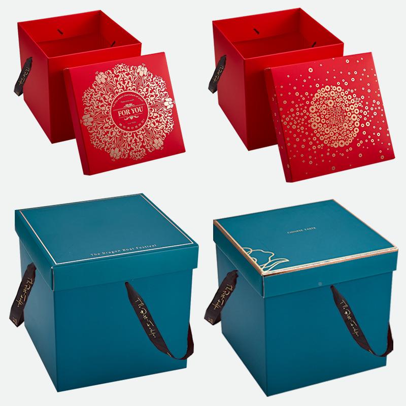 定制圣诞节礼盒手提天地盖精美外包装翻盖平安夜礼盒
