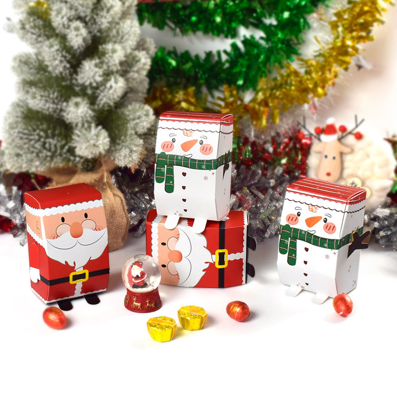 圣诞节立体礼盒圣诞老人糖果盒子礼物盒现货平安夜雪人礼品包装
