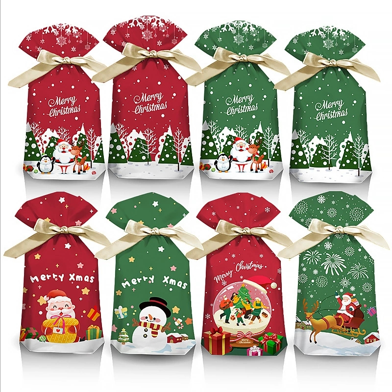 圣诞节老人袜子礼品袋儿童卡通糖果包装袋平安夜装平安果送礼物袋