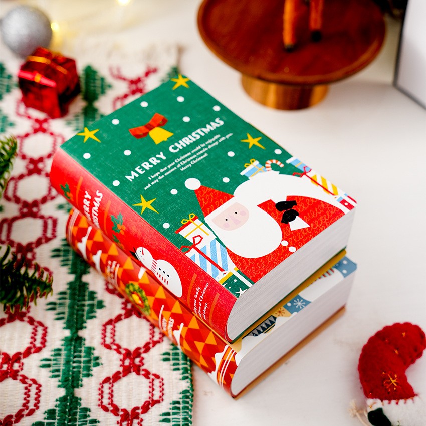 5个装 圣诞糖果盒圣诞节翻盖礼物盒包装纸盒创意魔法书装饰糖盒