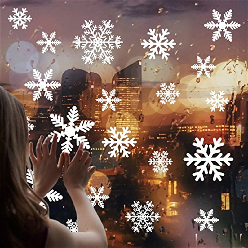 圣诞节装饰雪花静电贴画场景布置玻璃门橱窗贴新年装饰品圣诞贴纸