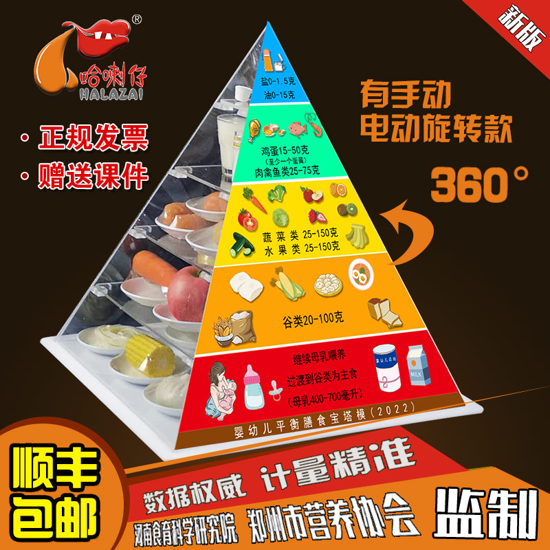 新版中国婴幼儿平衡膳食营养宝塔金字塔健康饮食指导仿真食物模型