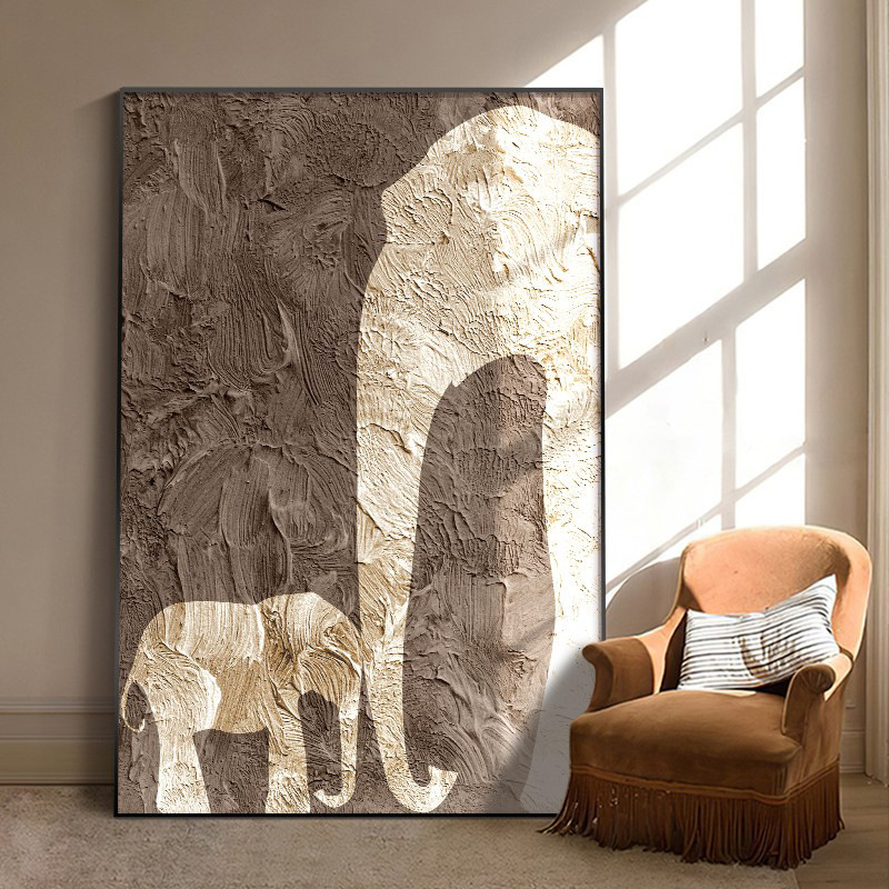 大象挂画油画布打印油画芯墙布海报写真喷绘背景墙装饰画壁画