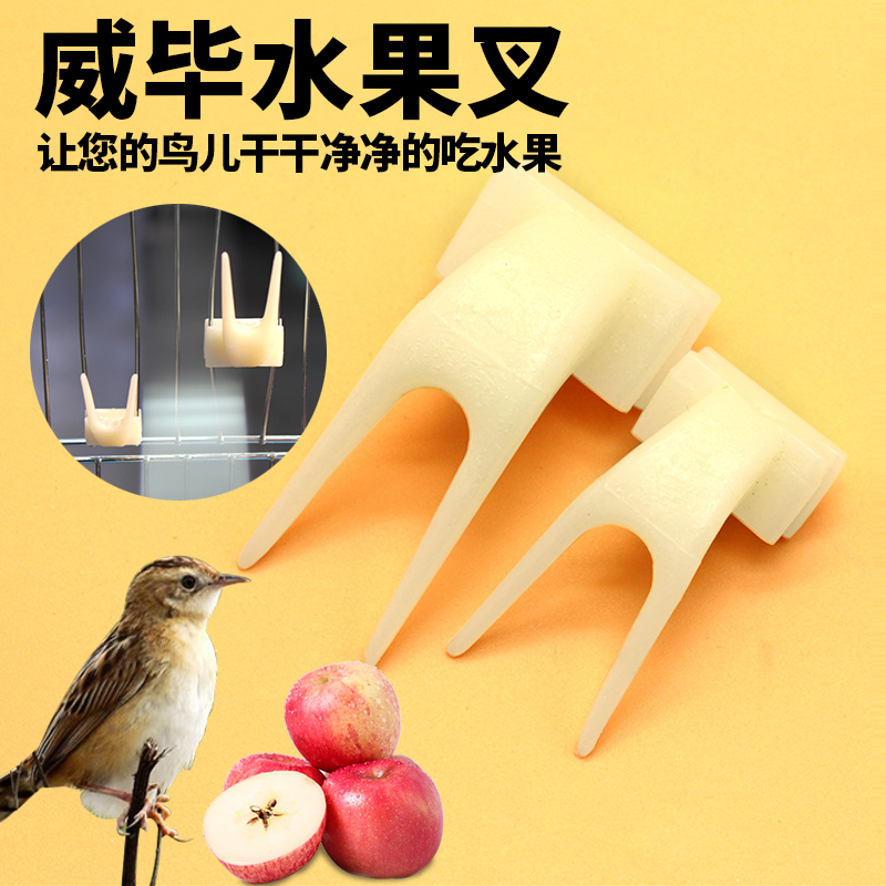 威毕鸟用水果叉鹦鹉画眉八哥鹩哥水果叉塑料鸟用品用具鸟笼配件