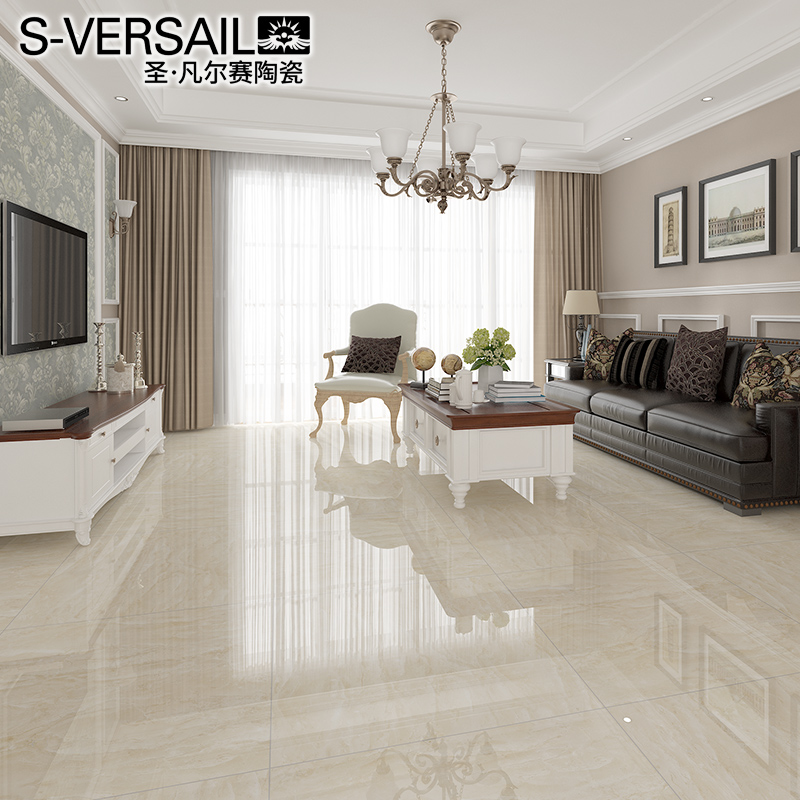 暖色大理石瓷砖地砖800x800客厅仿大理石现代简约地板砖阿曼米黄