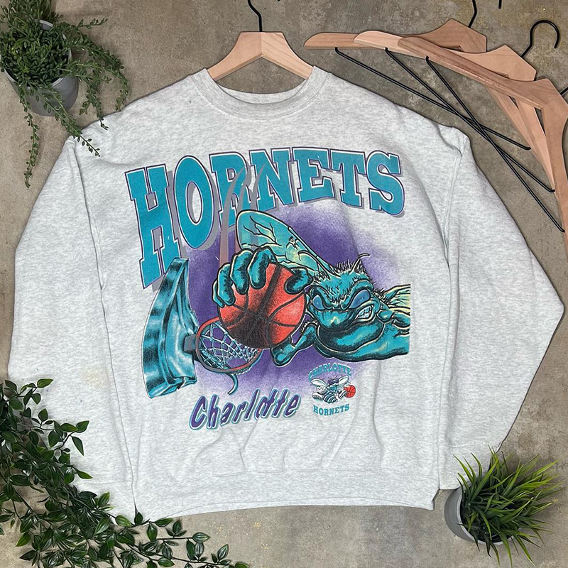 Autismss宝藏屋！charlotte hornets sweatshirt夏洛特黄蜂队卫衣