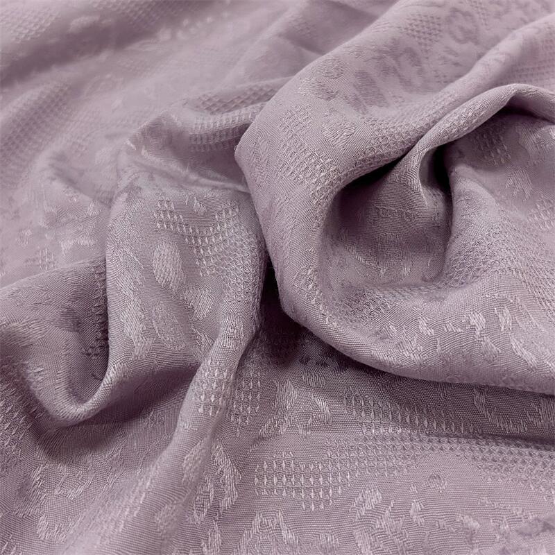 透气灰紫色蜂窝提花夏季清凉苎麻棉暗纹布料垂坠感汉服旗袍面料