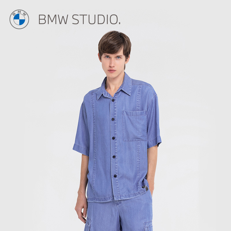 BMWStudio宝马男装夏季新款休闲短袖衬衫  BD8B015QWQ044