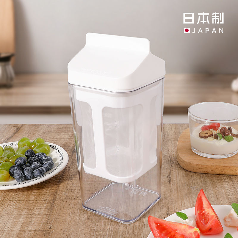日本进口希腊酸奶过滤器乳清分离器自制奶酪豆浆容器水分过滤网