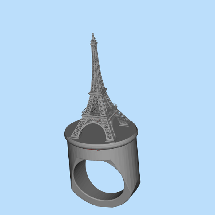 埃菲尔铁塔戒指模型01200707三维图纸（STL格式）