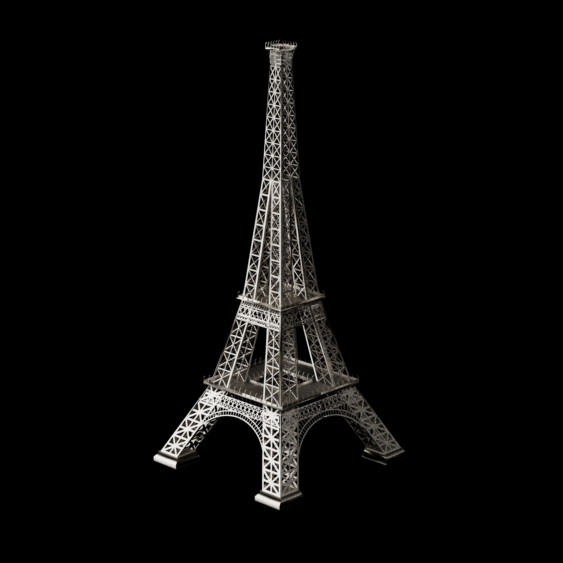 埃菲尔铁塔3D模型设计素材 犀牛场景法国建筑三维模型 3D打印文件