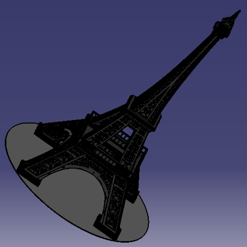 埃菲尔铁塔金属板拼版三维几何数模型3D打印素材拼图金属工艺设计
