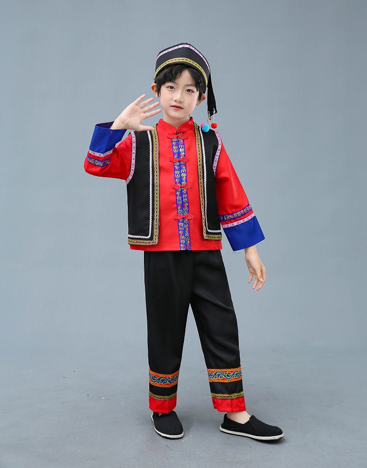 56个民族服纳西族拉祜族裕固族少数民族舞蹈服小男孩云南服装儿童